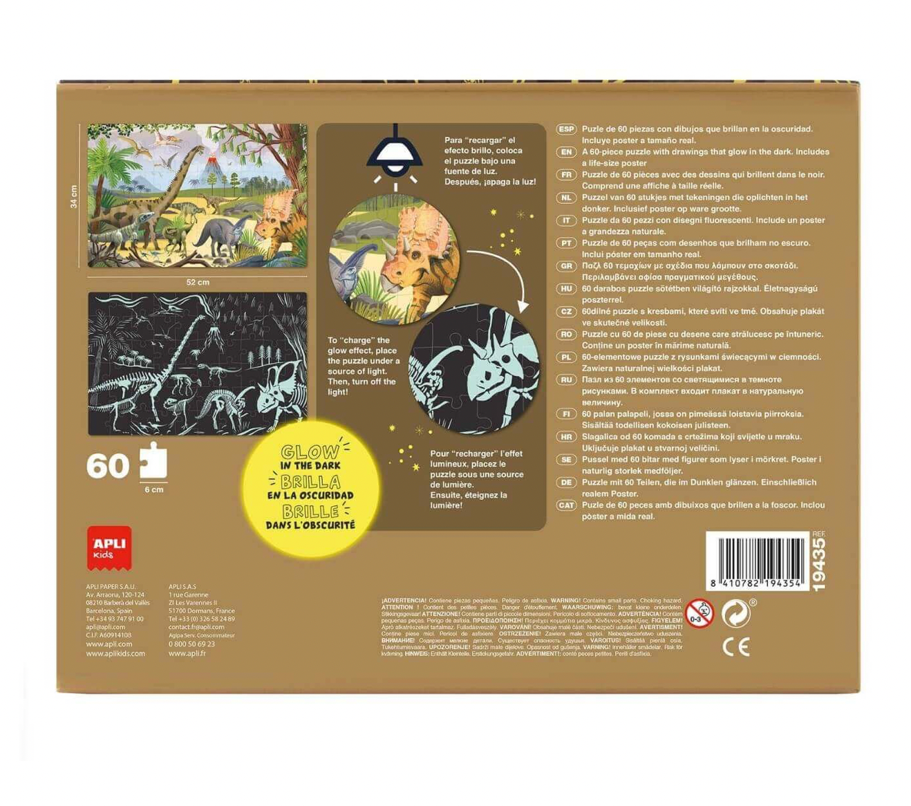 Im Dunkeln leuchtendes Puzzle - Dinosaurier