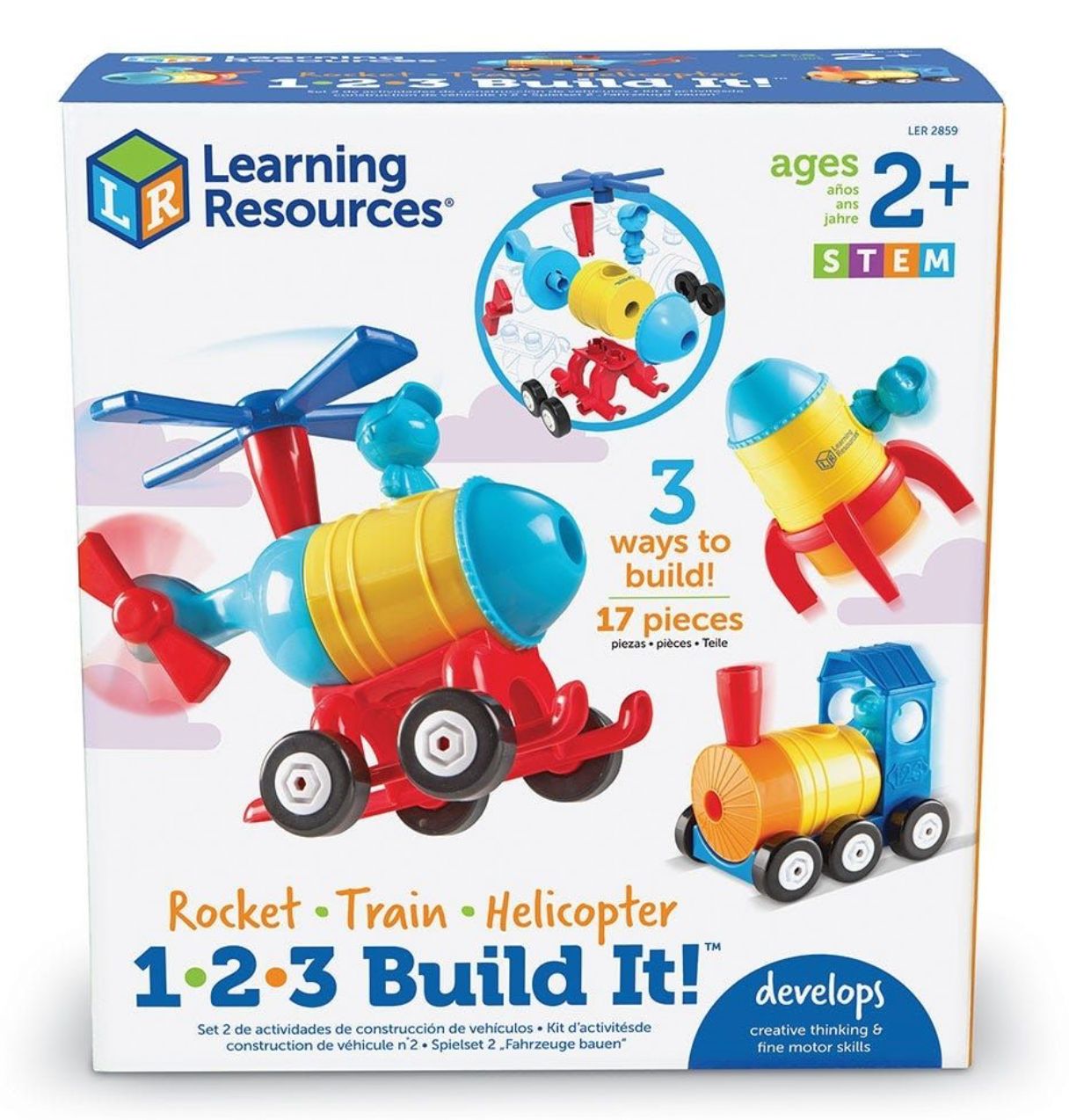 Bouwpakket voor jonge kinderen - Raket-Trein-Helikopter
