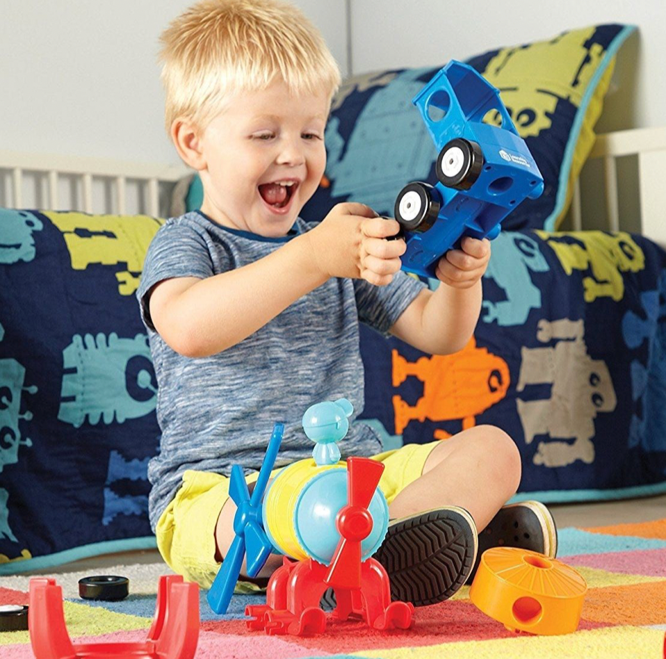 Bouwpakket voor jonge kinderen - Raket-Trein-Helikopter